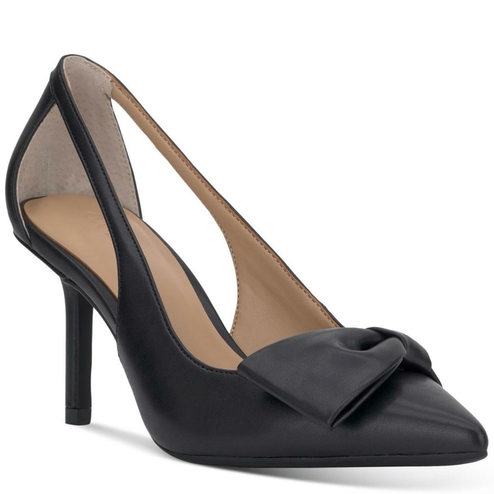 New ON 34th Black Slingback Pointed-Toe Pump with Knot Accent Sz 10 M